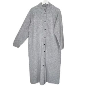 COLDWATER CREEK Snap-Front Sweatshirt Lounger, Heather Grey, Women's Size M